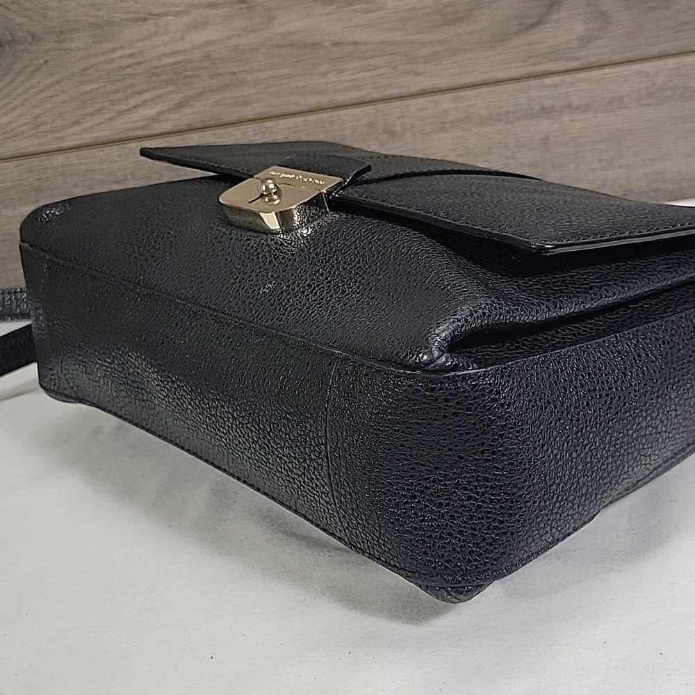 Kate Spade Black Textured Leather Crossbody Shoulder Bag